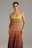 Maruja Gradient Halter Knitted Maxi Dress