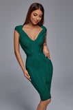 Maxwell Bandage Midi Dress - Green - Bellabarnett