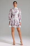 Myrna Lace Decorated Printed Dress