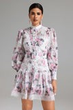 Myrna Lace Decorated Printed Dress