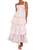 Floral Ruffle Slip Tiered Dress