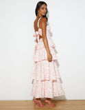 Floral Ruffle Slip Tiered Dress