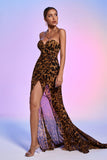 Nava Leopard Mesh Maxi Dress - Bellabarnett