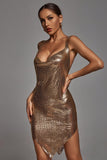 Next Level Diamante Mesh Metal Dress