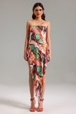 Nikola Printed Tube Flounced Dress