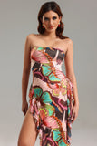 Nikola Printed Tube Flounced Dress