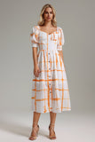 Ock Line Printed Smocking Dress