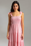 Ola Strap Maxi Dress - Pink