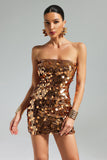 Pablo Sequins Strapless Mini Dress