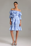 Patti Off Shoulder Ruffled Midi Dress