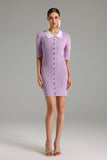 Perrine Button-Front Knitted Mini Dress