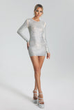 Riki Diamante Mesh Mini Dress