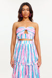 Romita Striped Strapless Skirt Set