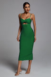 Hollow Bandage Dress - Green