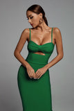 Hollow Bandage Dress - Green - Bellabarnett