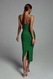 Hollow Bandage Dress - Green