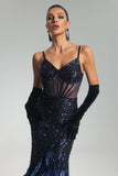 Sarah Sequin Feather Maxi Dress