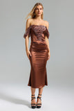 Sareka Leopard Print Satin Dress