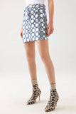 Soloma Polka Dot Denim Skirt