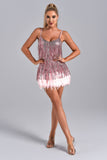 Soluna Sequin Feather Mini Dress