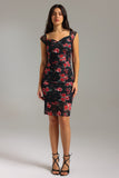 Soren Ruched Print Mesh Dress