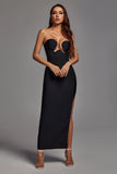 Theodora Black Maxi Bandage Dress