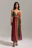 Tinnie Halter V Neck Cut Out Maxi Dress