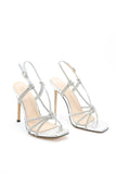 Tris Diamante Buckle Heeled Sandles