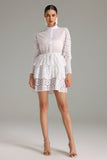 Uiala Long Sleeves Layered Lace Mini Dress