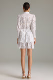 Uiala Long Sleeves Layered Lace Mini Dress