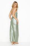 Best Friends Wedding Satin Midi Dress Sage