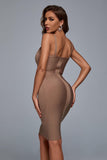 Usama Mini Bandage Dress - Nude