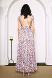 Veryar Flower Printed Cut Out Maxi Dress