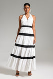 Xapana Halterneck Stripe Maxi Dress