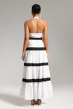 Xapana Halterneck Stripe Maxi Dress