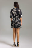 Yuhan V-Neck Layered Printed Dress