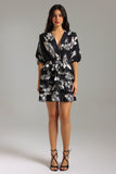 Yuhan V-Neck Layered Printed Dress