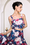 Zarinny Flower Printed Ruffled Set