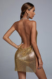 Naku Diamante Mini Dress - Gold