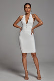 Griselda Halter White Cocktail Dress - Bellabarnett