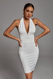 Griselda Halter White Cocktail Dress