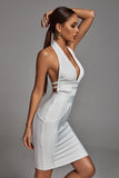 Griselda Halter White Cocktail Dress - Bellabarnett