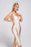 Cherye Metallic Midi Bandage Dress - Bellabarnett