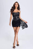 Rosel Asymmetric Lace Mini Dress