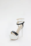 White Waterproof Platform Ultra High Heel Sandals