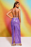 Xapana Sequin Backless Maxi Dress - Bellabarnett