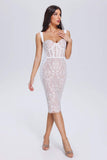 Sagako Halter Lace Midi Bandage Dress