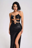 Lyall Sequin Slit Maxi Dress