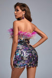 Totte Feather Sequin Mini Dress