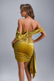 Elasa Velvet Corset Mini Dress - Yellow